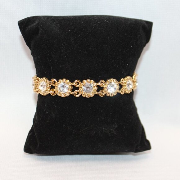 Vintage Joan Rivers Gold-Tone Crystal Bracelet - Picture 2 of 15